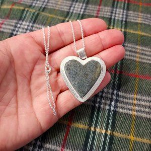 New Connemara Marble Heart Necklace (Made in Ireland)